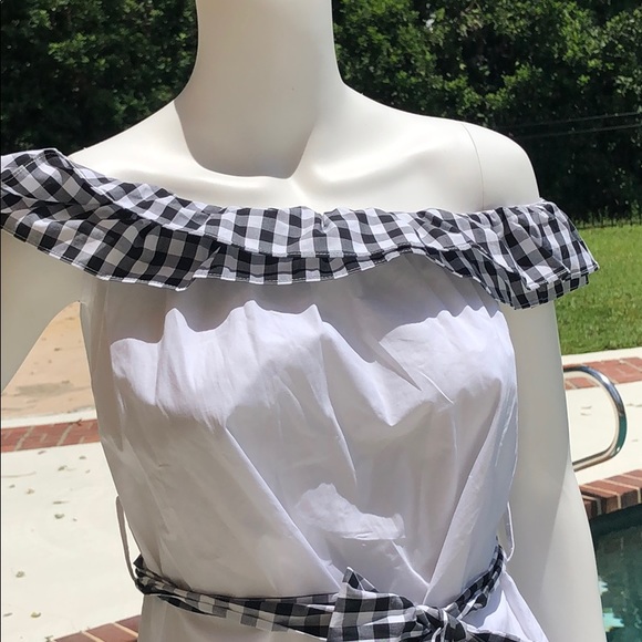 NWT After Market off the shoulder, tie waist, top - Picture 2 of 9